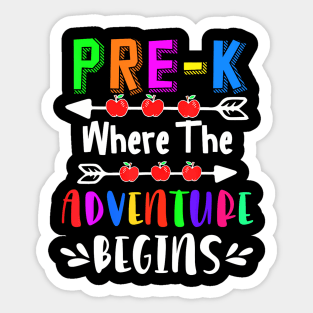 Pre-K Where The Adventure Begins Teacher Sticker